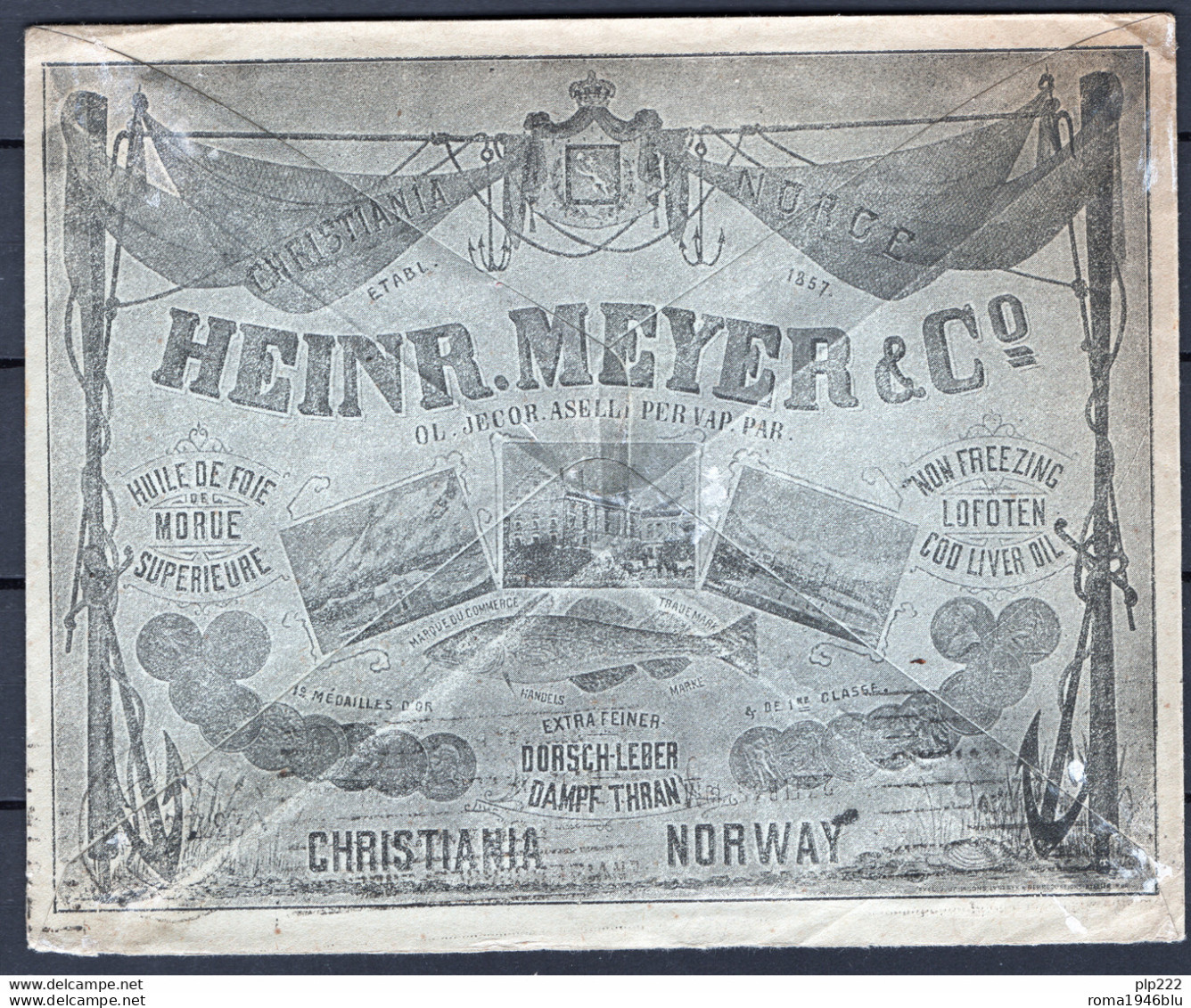 Norvegia 1935 Busta Pubblicitaria / Advertising Envelope - Oleum Meyer Oslo VF/F - Cartas & Documentos