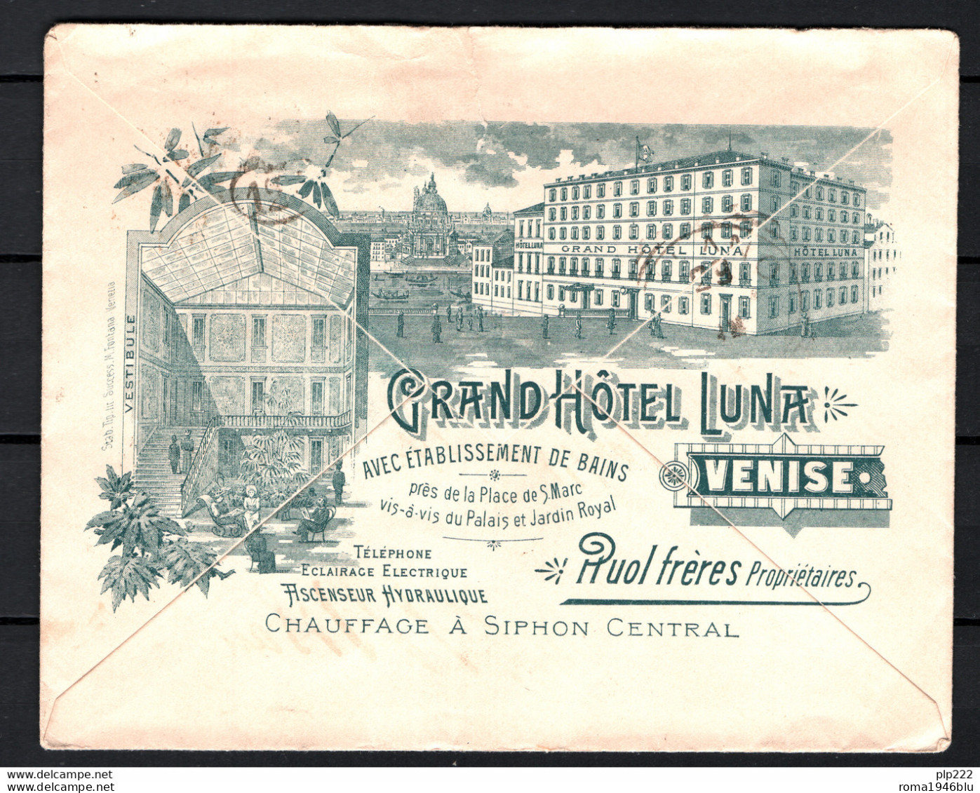 Italia Regno Busta Pubblicitaria Grand Hotel Luna Venezia VF/F - Publicité