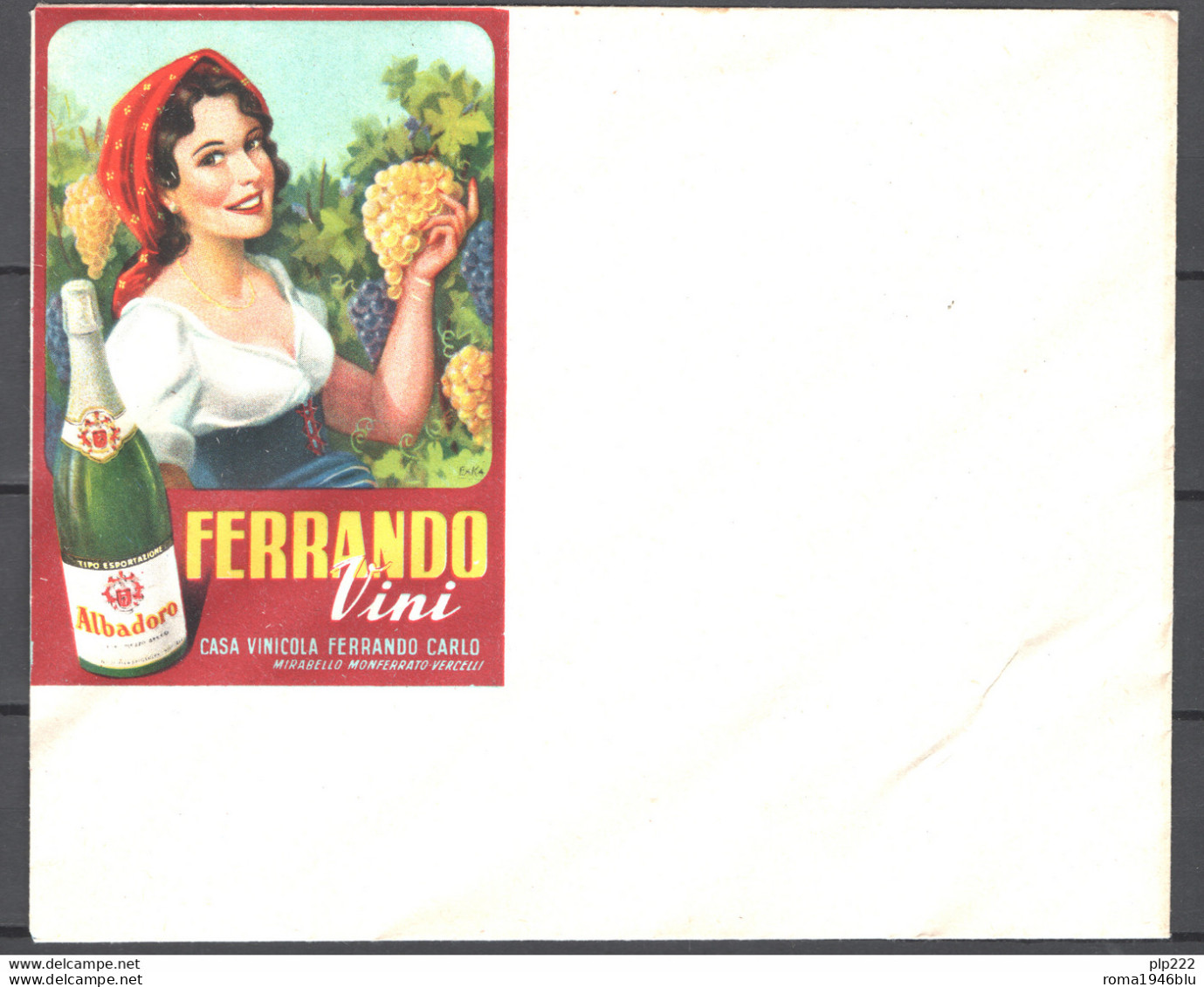 Italia Regno Busta Pubblicitaria Vini Ferrando Vercelli VF/F - Reclame