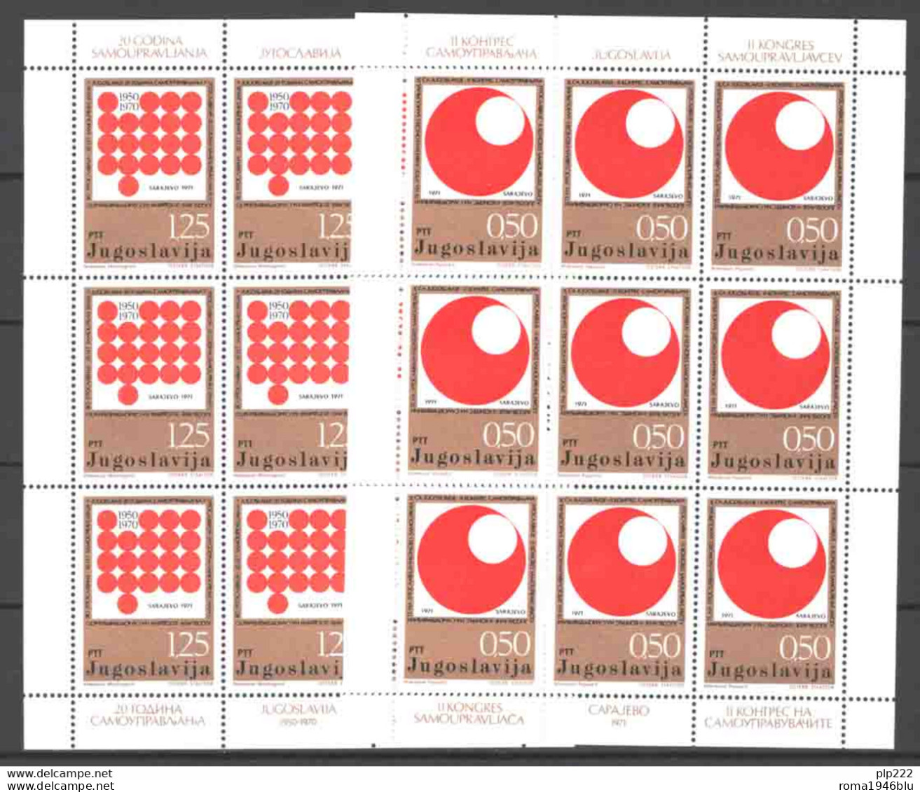 Jugoslavia 1971 Unif.1303/04 Minif.di 9 **/MNH VF - Blocks & Kleinbögen