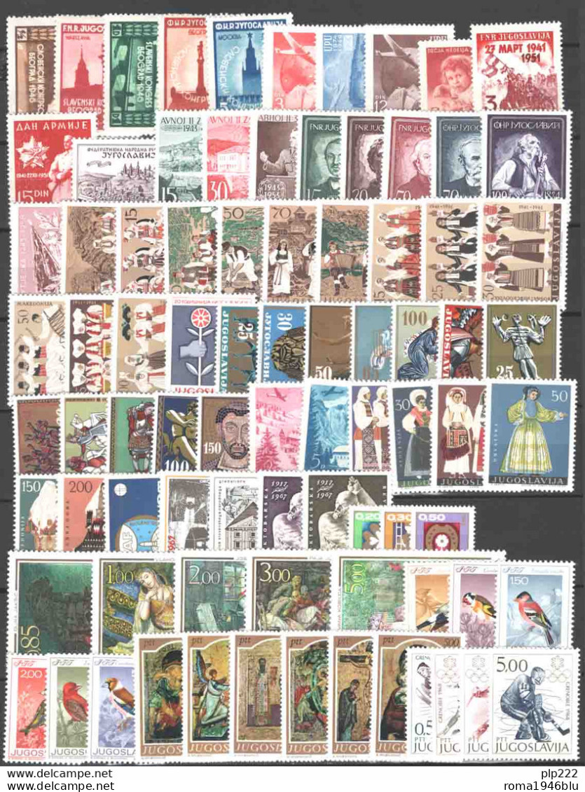 Jugoslavia 1946/76 Accumulation Over 200 Val. + 8 BF **/MNH VF/F - Collections, Lots & Séries