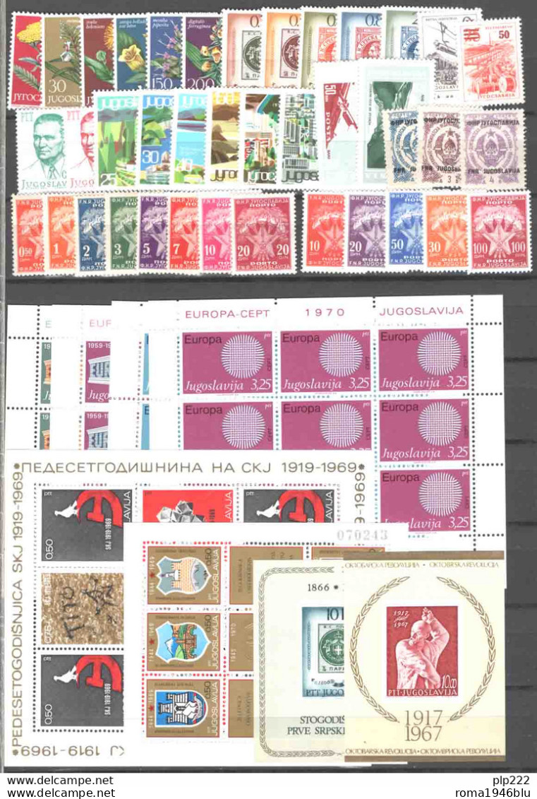 Jugoslavia 1946/76 Accumulation Over 200 Val. + 8 BF **/MNH VF/F - Collections, Lots & Séries