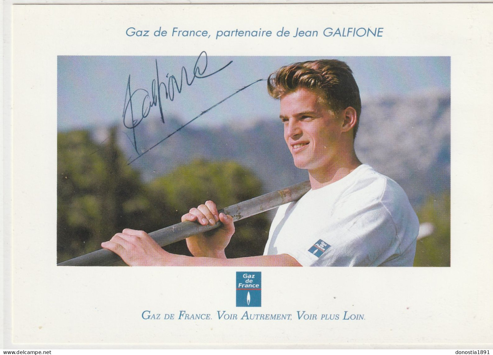 Athléstime (saut à La Perche) Jean GALFIONE  - Autographe  -  105x150 Glacée - Athlétisme