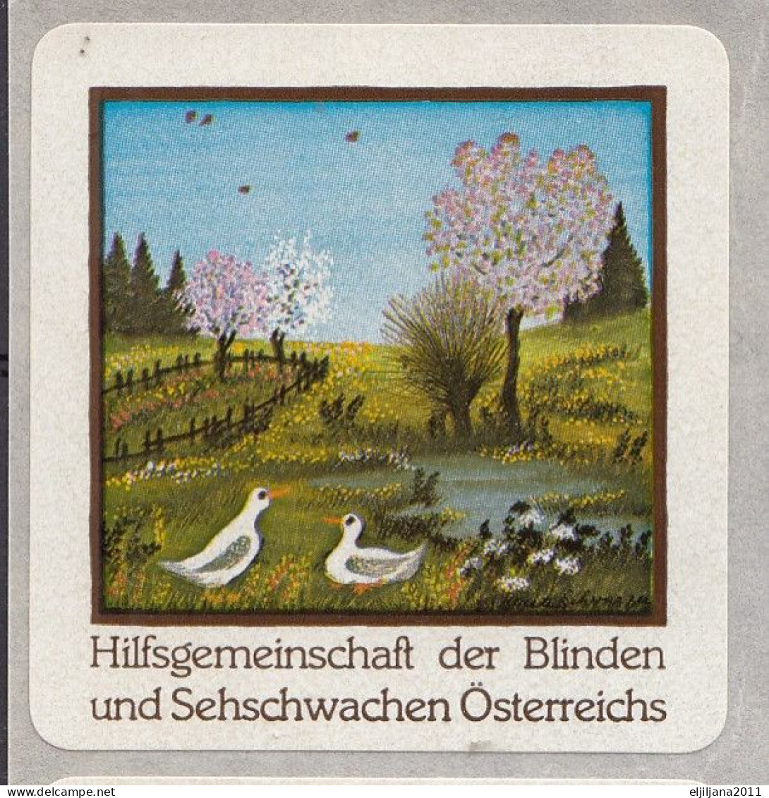 -50%. SALE  ⁕ Aid Community For Blind & Visually Impaired In Austria ⁕ Naive Art / Village ⁕ 12 Self-adhesive Stickers - Rode Kruis