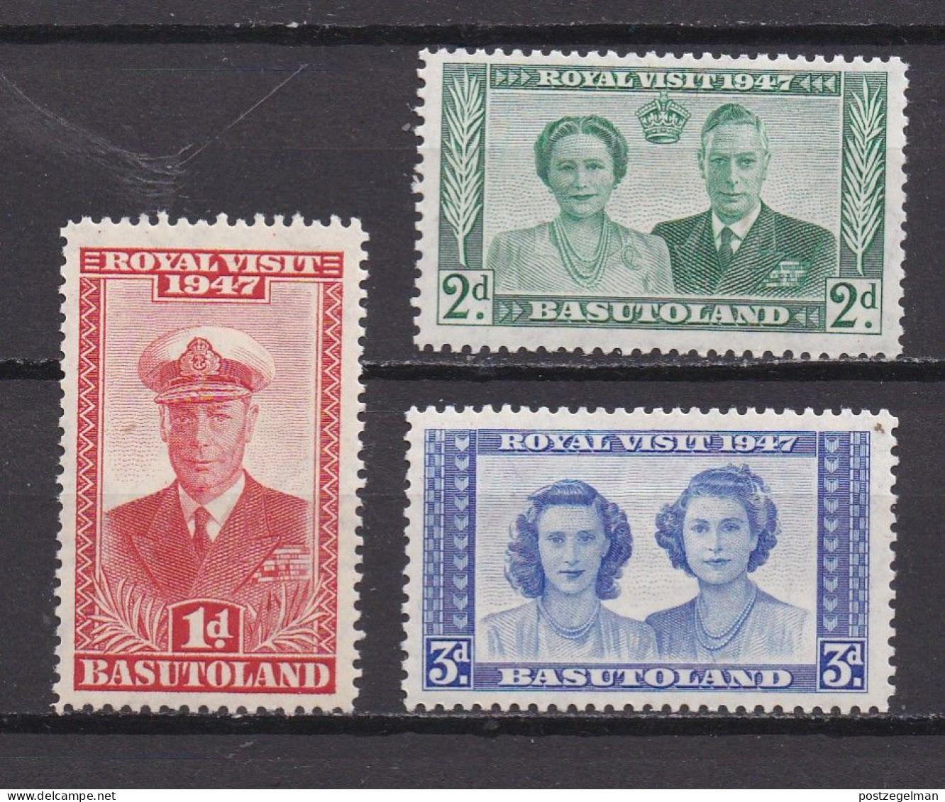 BASUTOLAND 1947 Mint Hinged Stamp(s) Royal Visit 35=38 (3 Values Only, ( Not A Complete Serie) - 1933-1964 Crown Colony