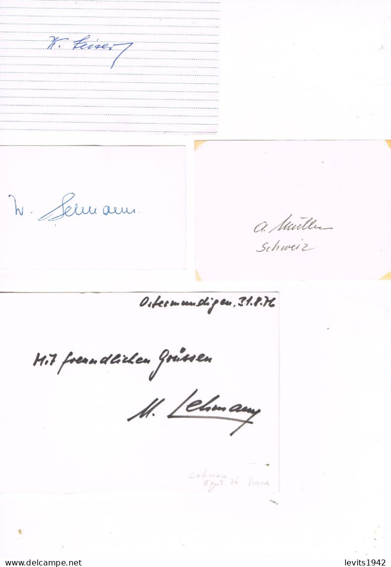 JEUX OLYMPIQUES - AUTOGRAPHES DE MEDAILLES OLYMPIQUES - CONCURRENTS DE SUISSE  - - Autogramme