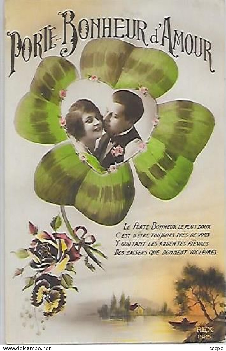 CPA Porte Bonheur D'Amour Trèfle à 4 Feuilles - Saint-Valentin