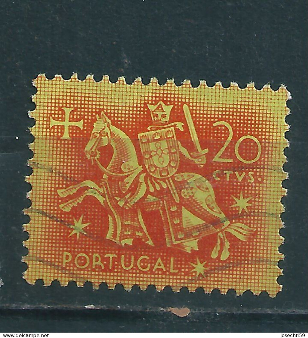 N° 776 Sceau Du Roi Denis 20 Rouge Orange S Jaune    Timbre    Portugal Oblitéré 1953 - Used Stamps