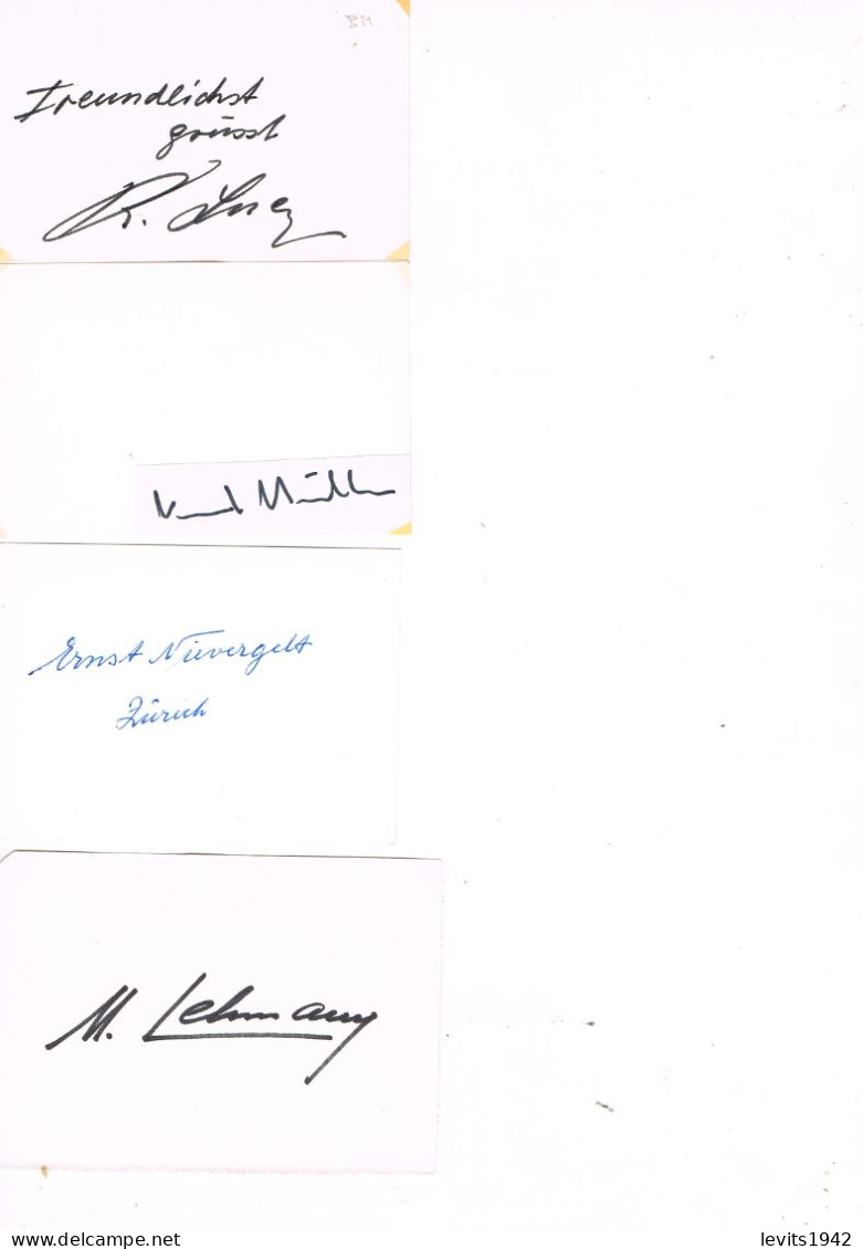 JEUX OLYMPIQUES - AUTOGRAPHES DE MEDAILLES OLYMPIQUES - CONCURRENTS DE SUISSE  - - Autogramme