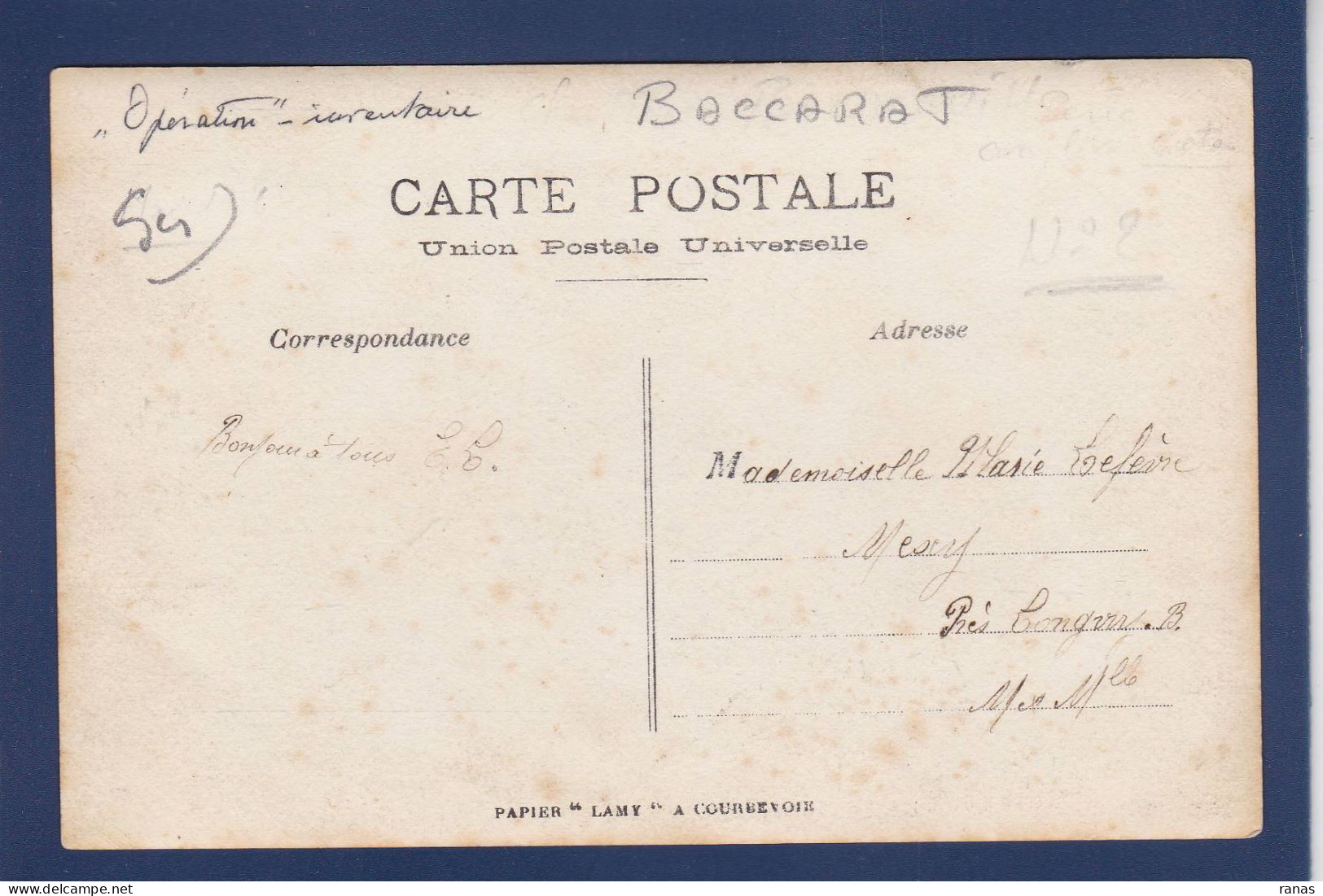 CPA [54] Meurthe Et Moselle > Baccarat Carte Photo Inventaire - Baccarat