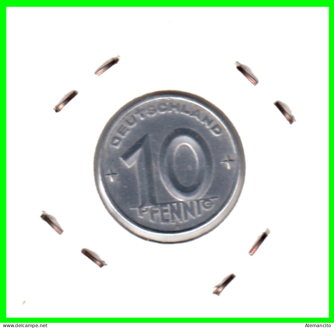 REPUBLICA DEMOCRATICA DE ALEMANIA ( DDR )  MONEDA DE 10 PFENNING AÑO - 1952 - CECA - A - MONEDA DE ALUMINIO CIRCULADA - 10 Pfennig