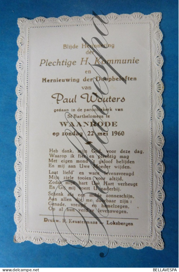 Paul WOUTERS Waanrode  1960 Dentelle -Kant -Lace - Kommunion Und Konfirmazion