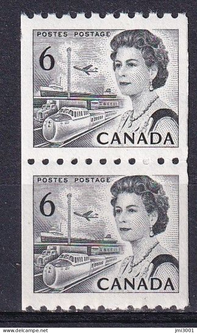 Canada 1967-72  Rouleaux  Roll  Coil  YT382Bi  Sc468B   **  Paire - Rollo De Sellos