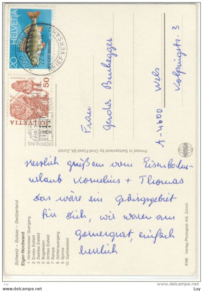 EIGER - NORDWAND - Kletter Route, Gel. 1983 ,  Nice Stamp, Alpinismus, Bergsteigen - Gsteig Bei Gstaad