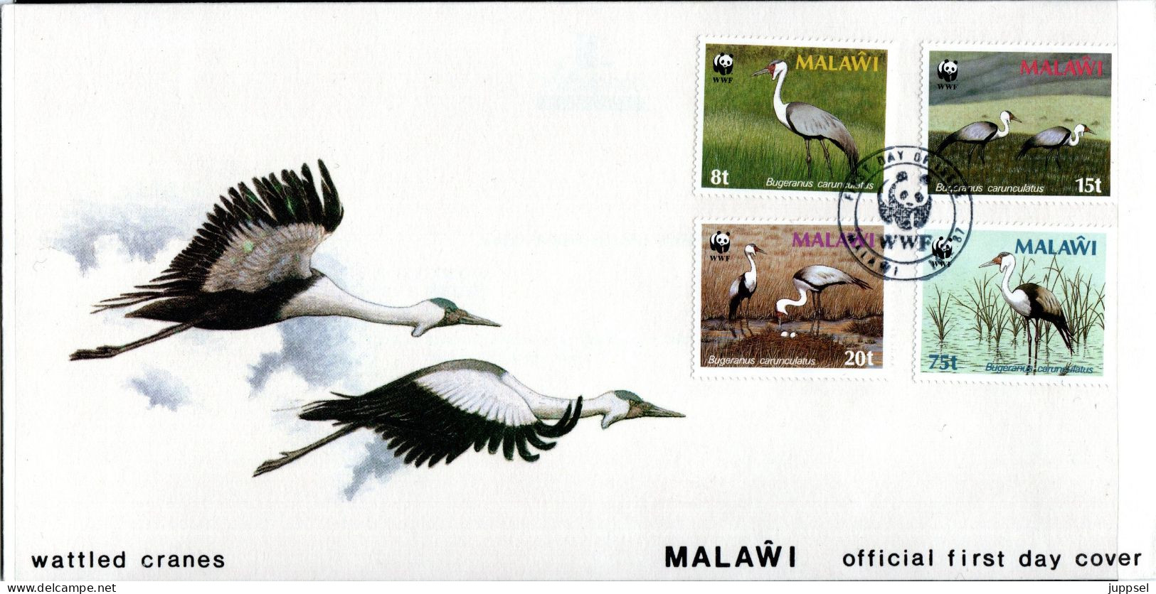 WWF Local FDC MALAWI, Crane   /  Lettre De Première Jour, Grue   1987 - Grues Et Gruiformes