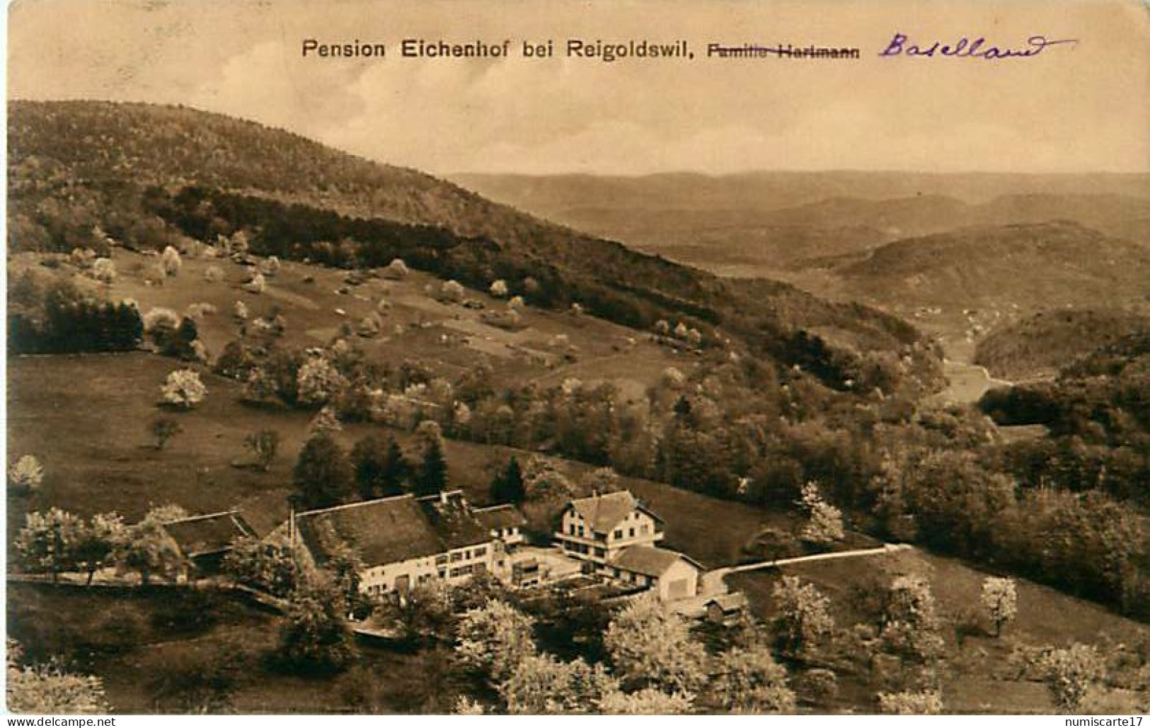 Cpa Pension Eichenhof Bei REIGOLDSWILL - Famille Hartmann ( Rayé ) BASELLAND - Reigoldswil