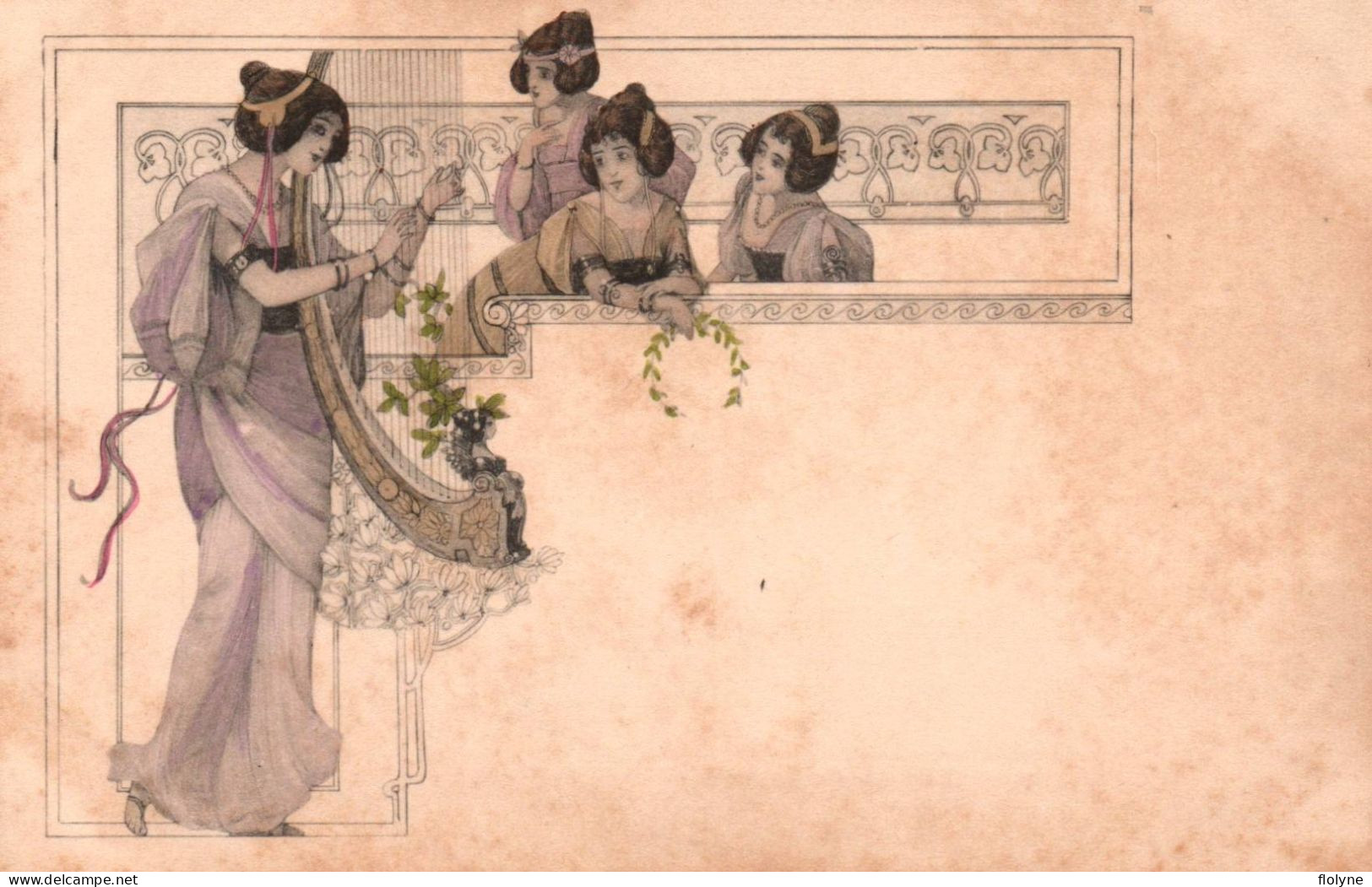 Art Nouveau - Série De 5 Cpa Illustrateur - Jugendstil - Femmes - Avant 1900