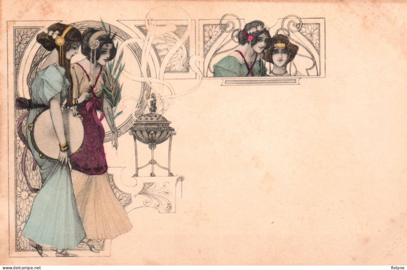 Art Nouveau - Série De 5 Cpa Illustrateur - Jugendstil - Femmes - Vor 1900