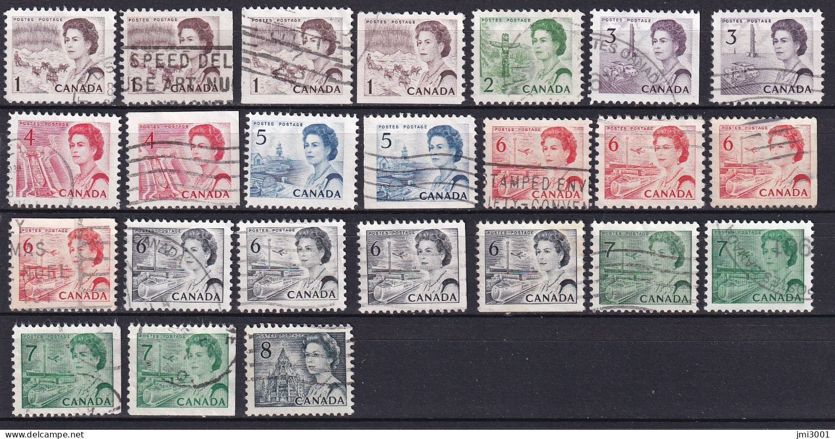 Canada 1967-72  YT378/382C & 470   Sc454/60 & 453/54   ° - Gebruikt