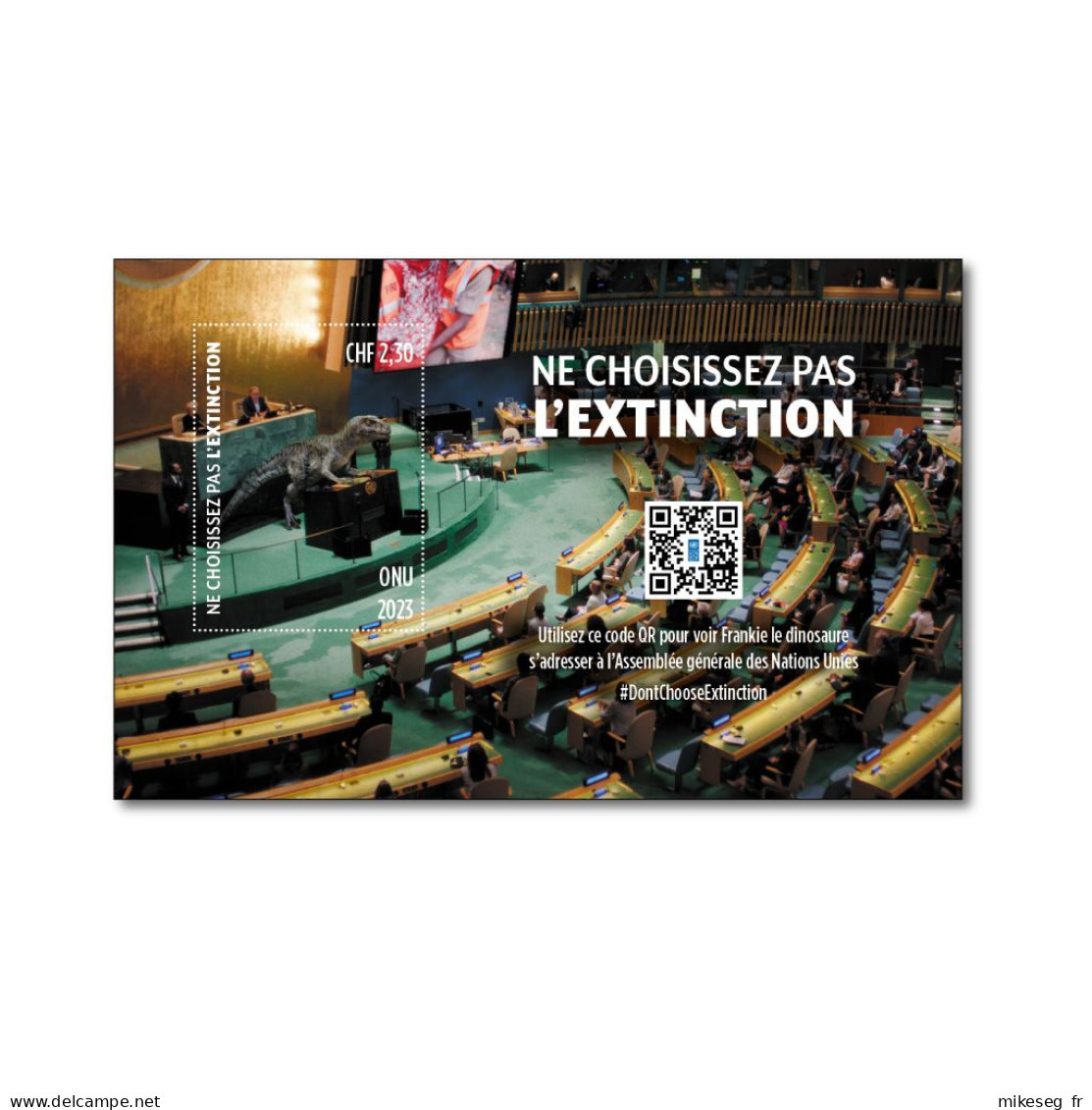 ONU Genève 2023 - Don't Choose Extinction - Feuillet ** - Blocks & Sheetlets