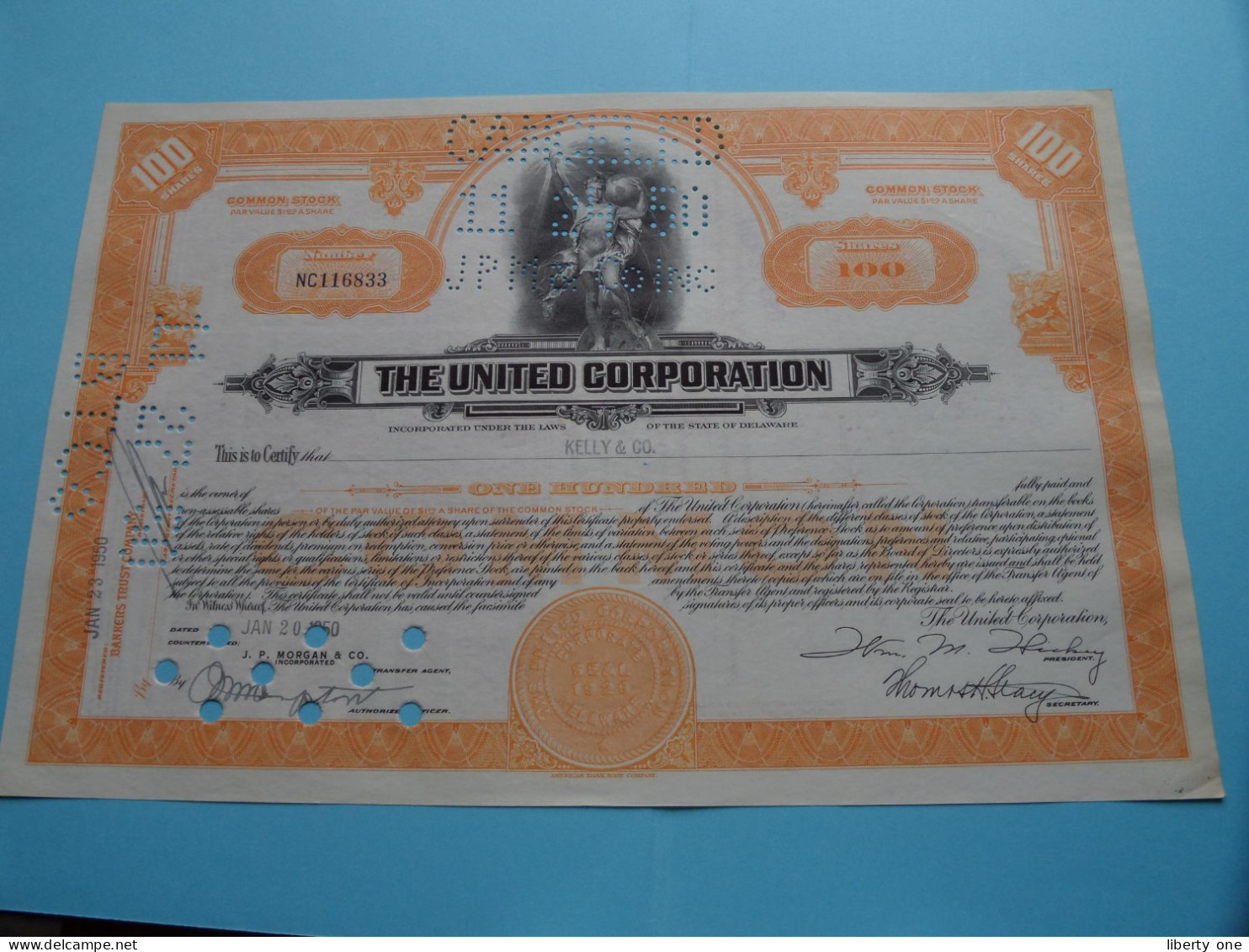 THE UNITED CORPORATION - Shares - N° NC 116833 - Anno 1950 ( See / Voir Scan) USA ! - S - V