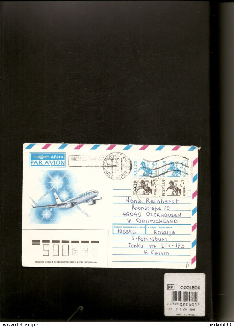 Lettre Russie 1993 Pour L'Allemagne Départ Saint-Petersbourg - Storia Postale