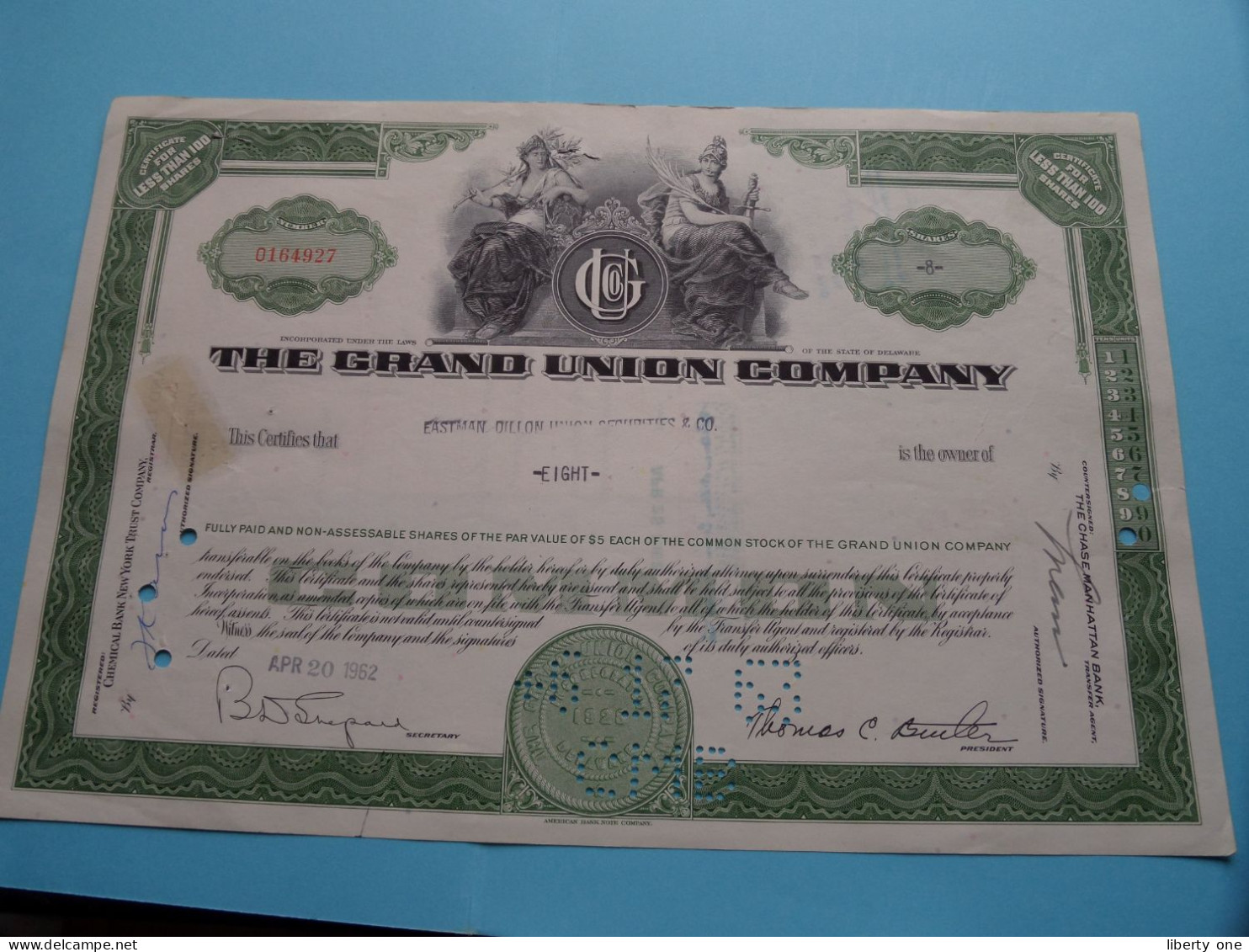 THE GRAND UNION COMPANY - Shares - N° 0164927 - Anno 1962 ( See / Voir Scan) USA ! - S - V