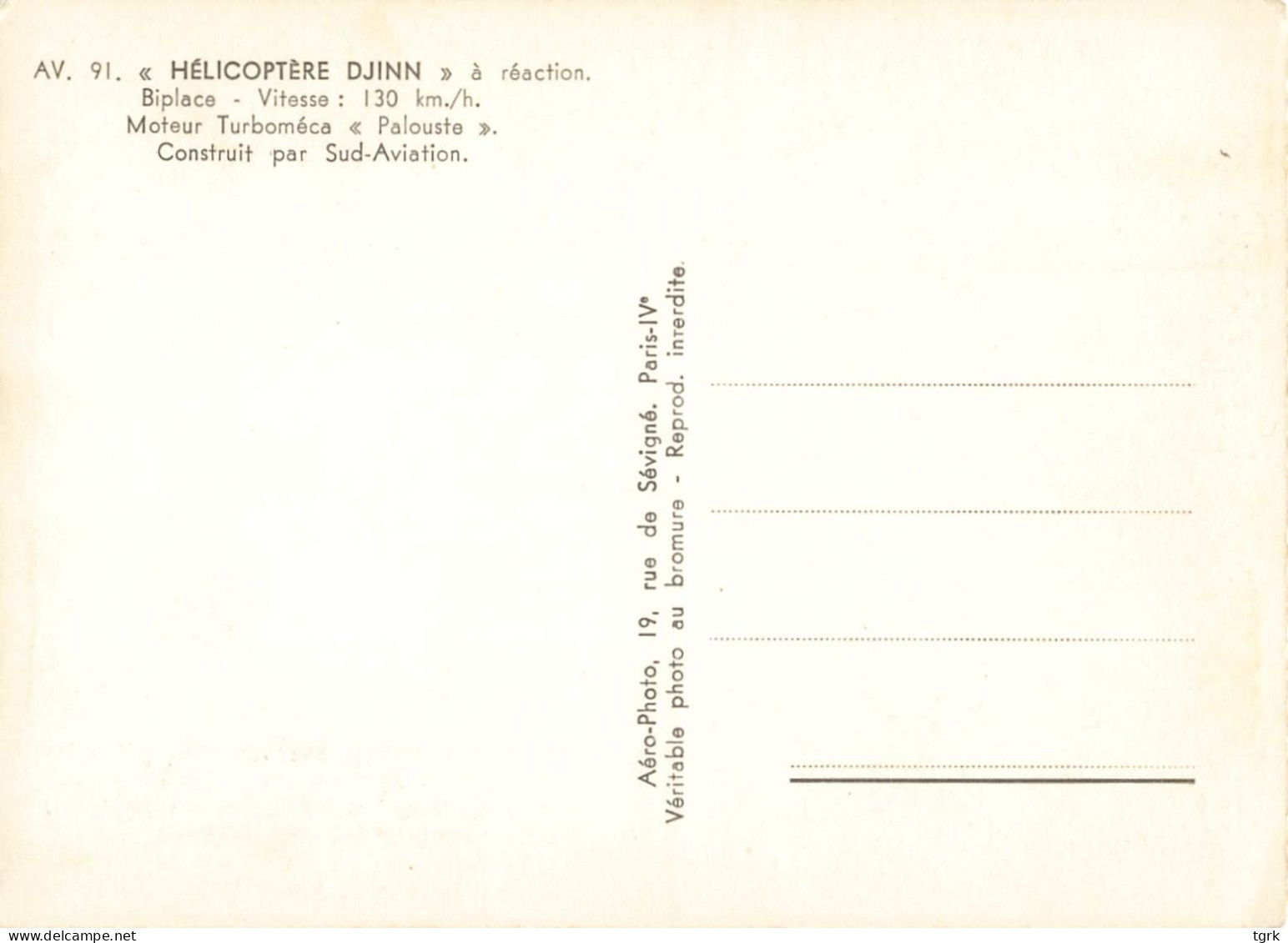 HELICOPTERE  DJINN - Hubschrauber