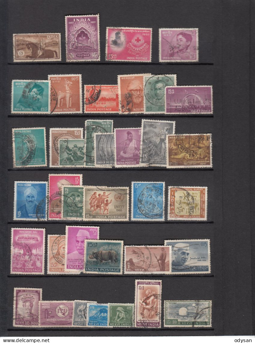 Vend 350 Timbres Inde Sans Double Voir Scan - Verzamelingen & Reeksen