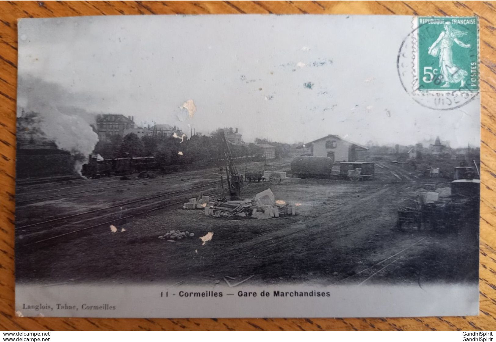 Cormeilles En Parisis - Gare De Marchandises - Train, Locomotive à Vapeur - Citerne - Travaux Grue - Carte Glacée - Cormeilles En Parisis