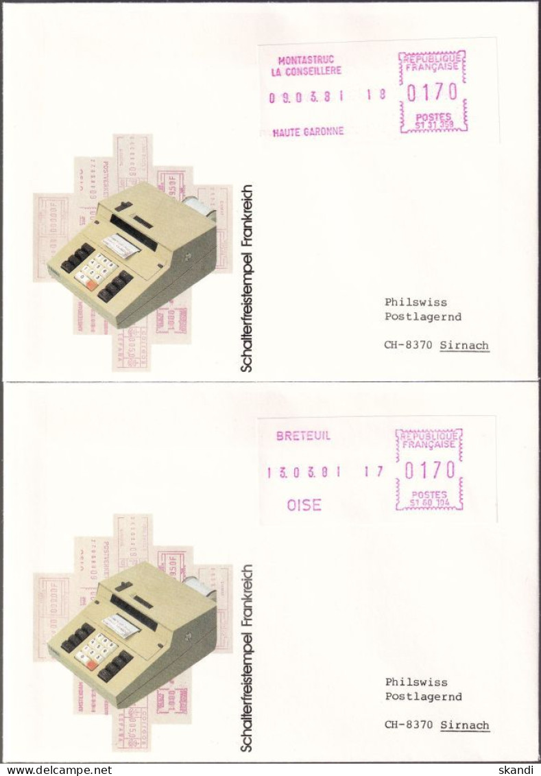 FRANKREICH 1981 Schalterfreispempel 8 Briefe - 1981-84 Types « LS » & « LSA » (prototypes)