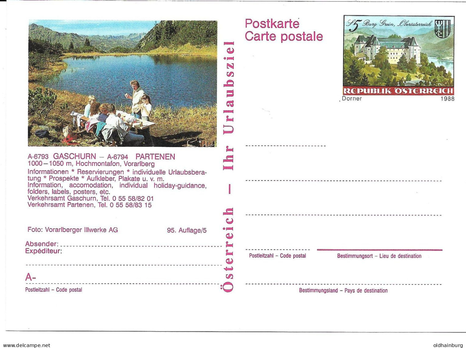 2357k: Österreich 1988, Dorner: Bildpostkarte 6793 Gaschurn, Motiv Hochmontafon... ** - Gaschurn