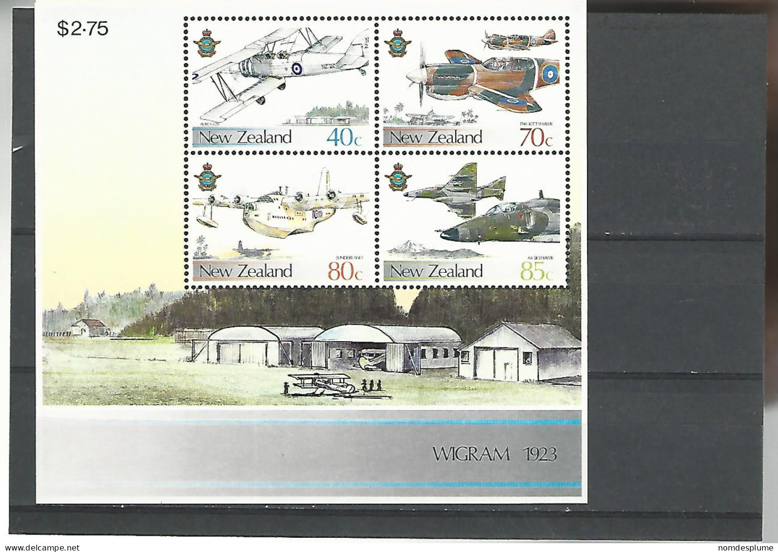 53866 ) Collection  Souvenir Sheet New Zealand WIGRAM 1923 Aircraft - Lots & Serien