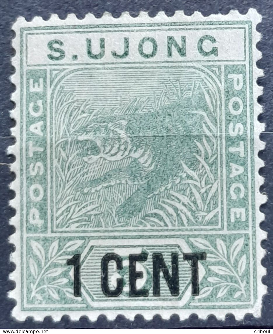 Malaisie Malaysia Malaya Malacca Sungei Ujong Negri Sembilan 1891 Animal Tigre Tiger Surchargé Ovpt Yvert 14 (*) MNG - Negri Sembilan