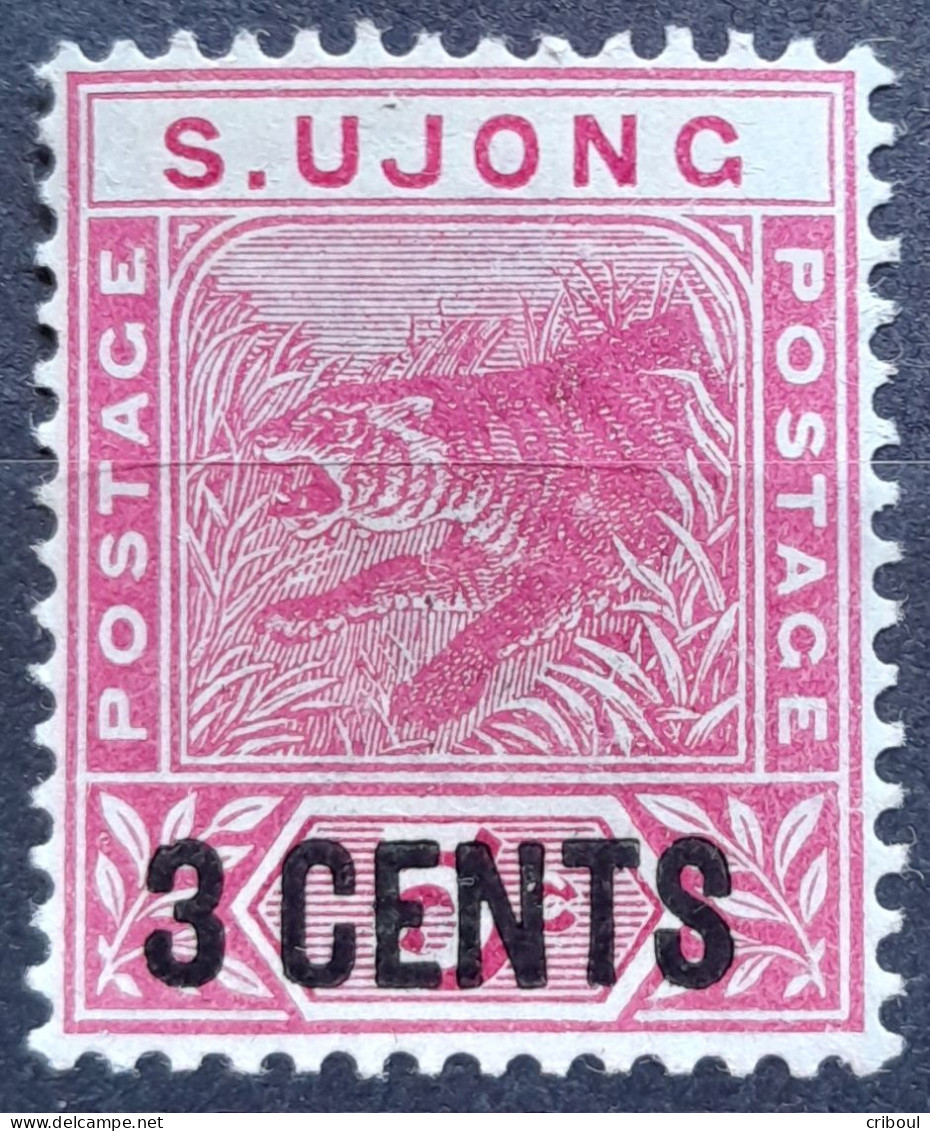 Malaisie Malaysia Malaya Malacca Sungei Ujong Negri Sembilan 1891 Animal Tigre Tiger Surchargé Overprinted Yvert 15 * MH - Negri Sembilan