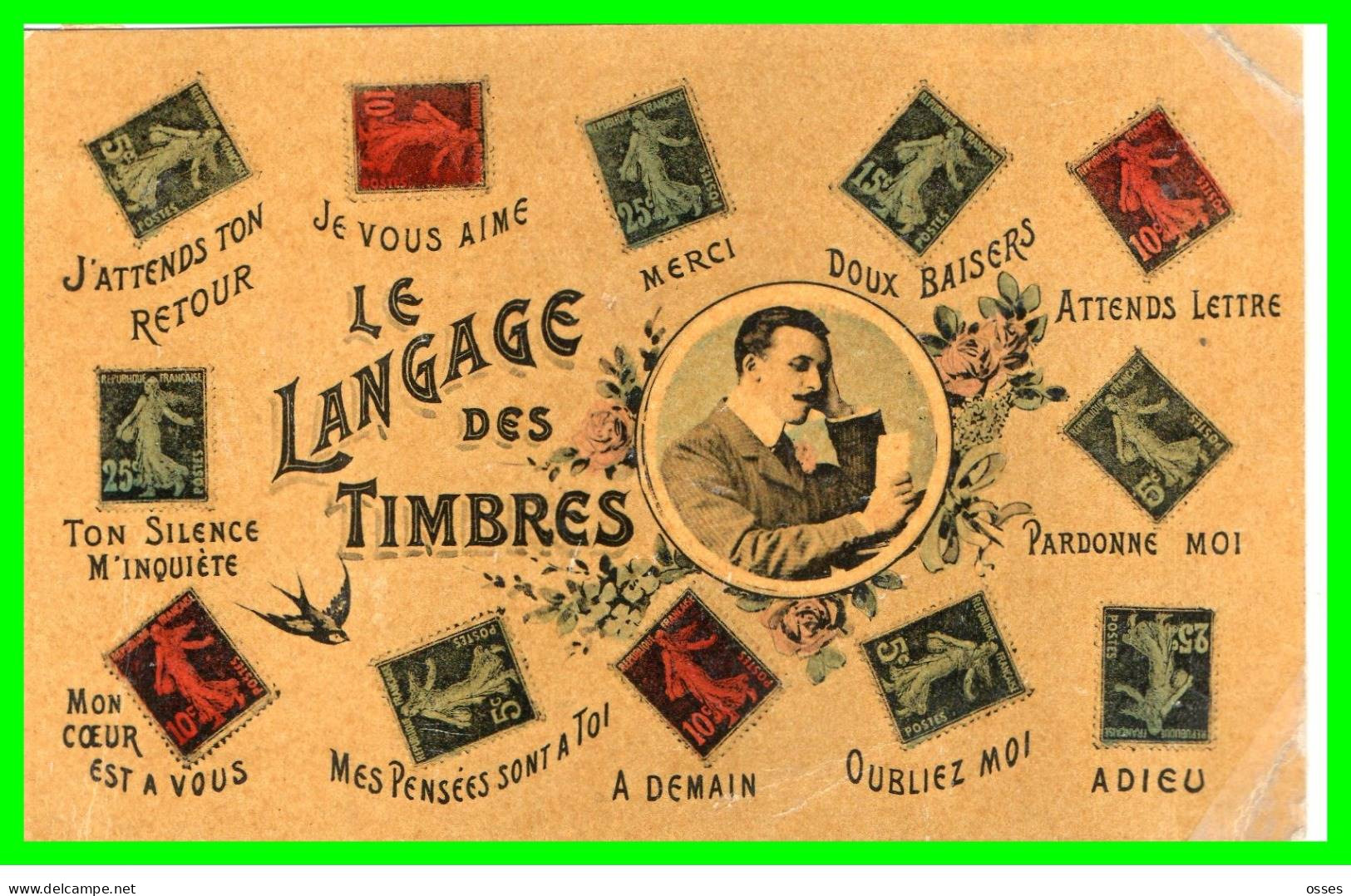 TROIS C.P.A. Langage Des Timbres (rectos Versos) - Timbres (représentations)