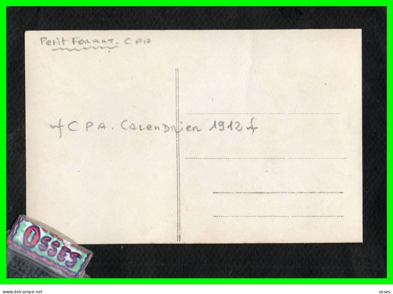 C.P.A. Calendrier  Bonne Année 1912 (recto Verso) - Petit Format : 1901-20