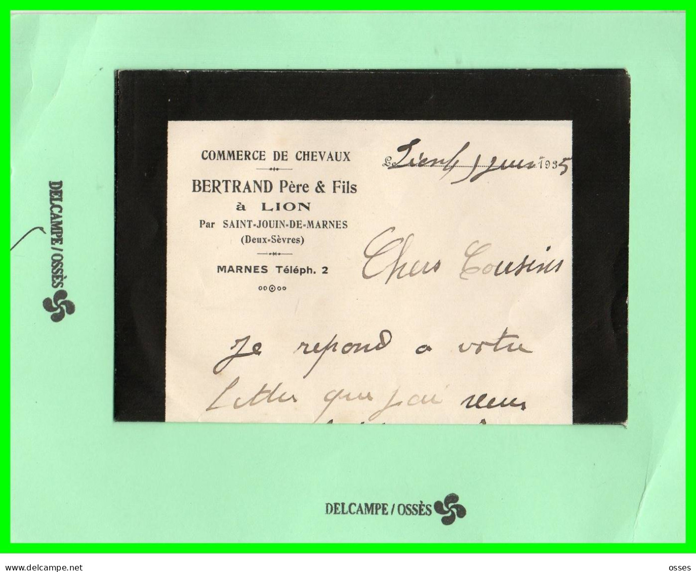 Lettre De Lion Par Saint - Jouin - De - Marnes (rectos Versos) - Saint Jouin De Marnes