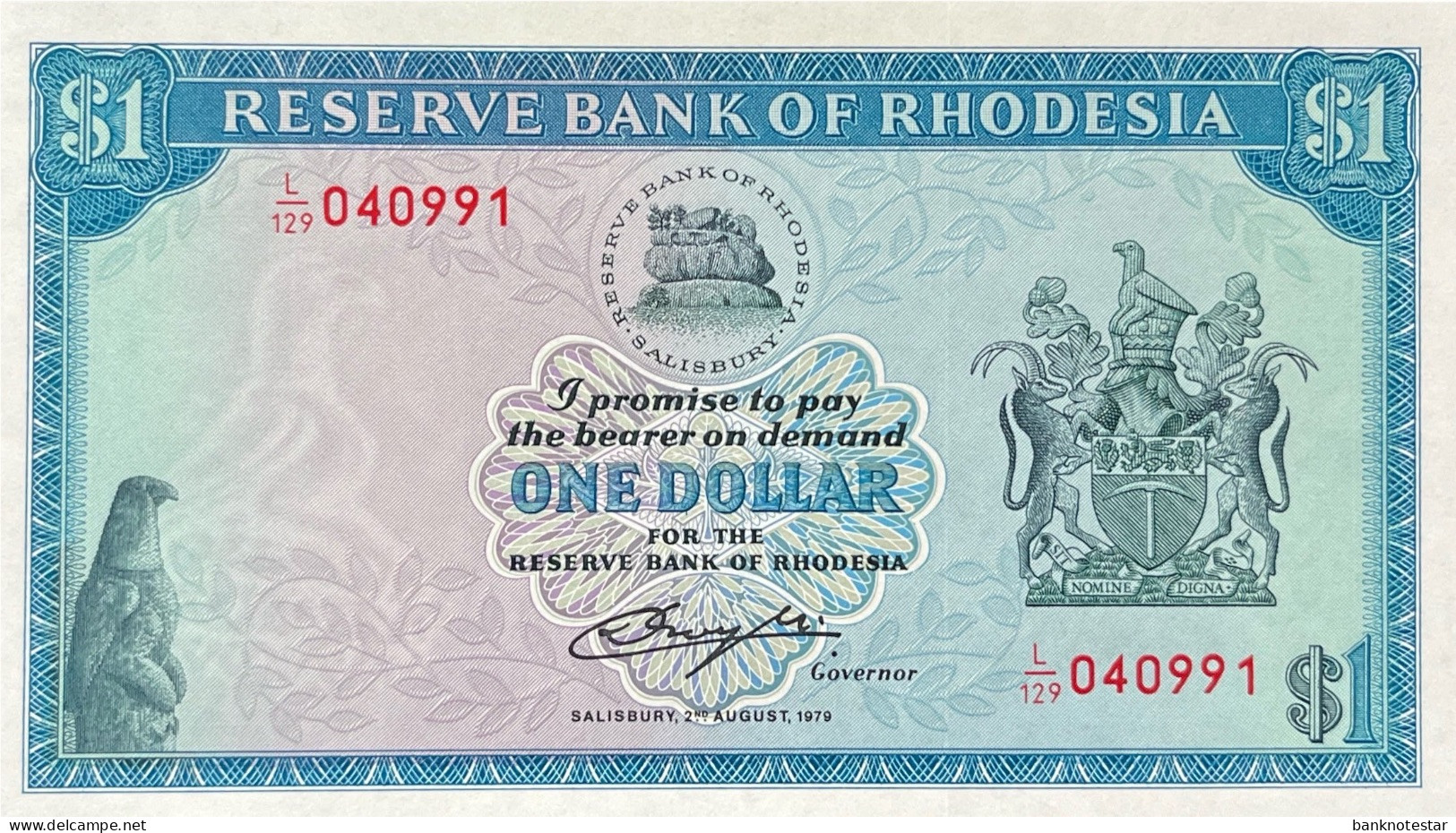 Rhodesia 1 Dollar, P-38 (2.8.1979) - UNC - Rhodesië