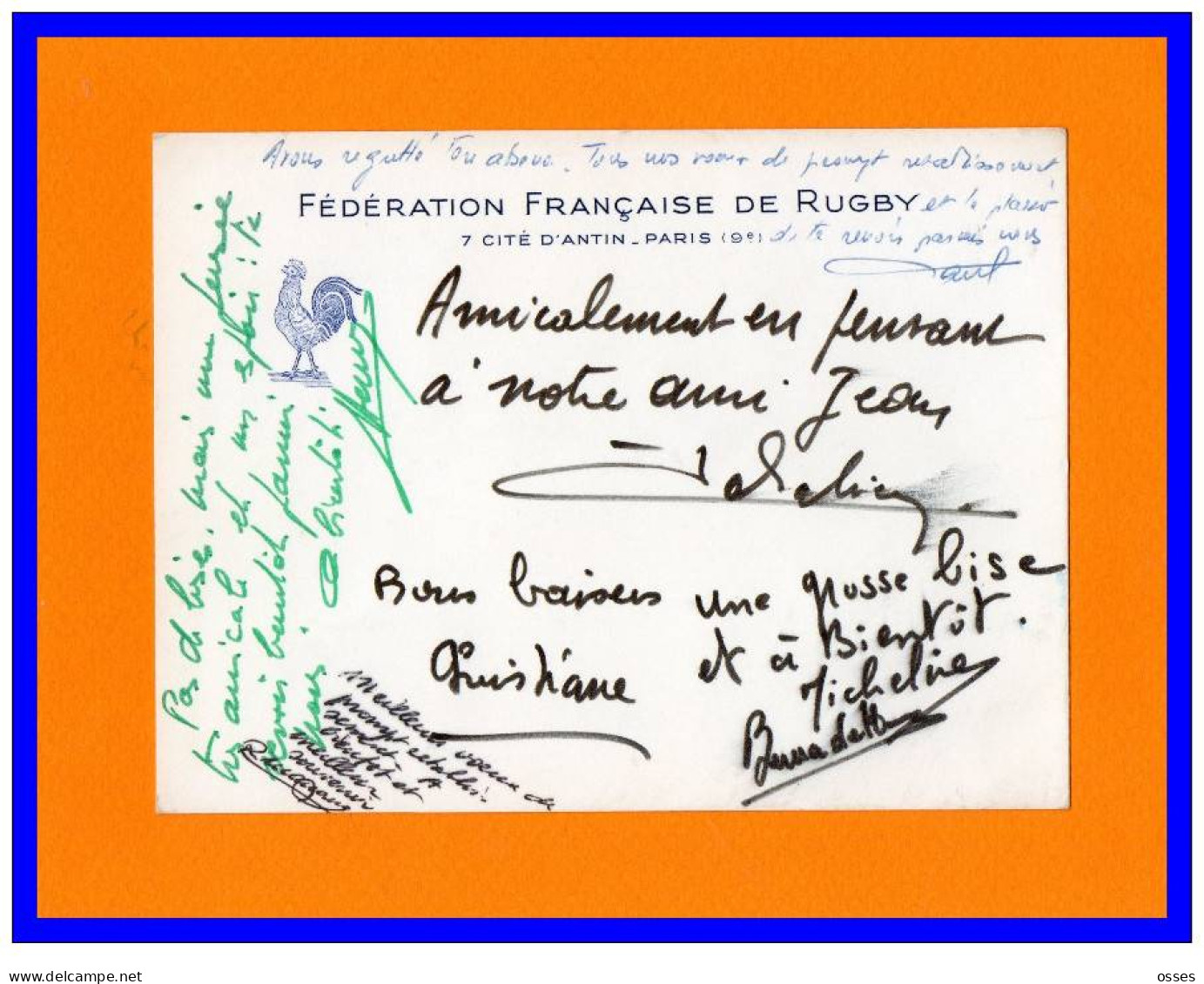 Deus Cartes De Visite FFR.et Comité De Rugby Du Lyonnais (rectos Versos) - Rugby