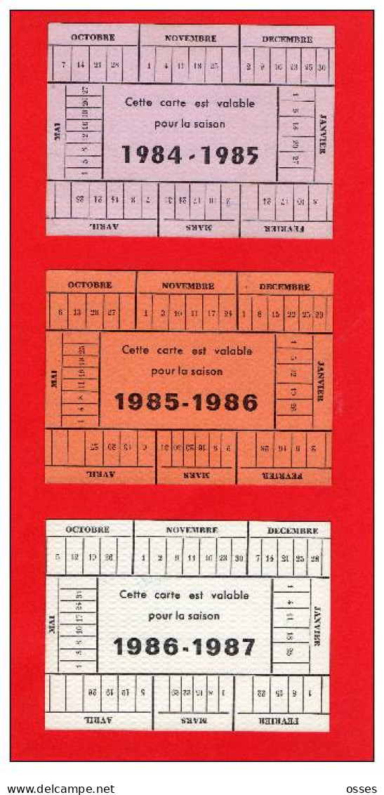 SIX Cartons INVITATION PERMANENTE FFR. DE 1984 A 1990 (rectos Verso) - Rugby