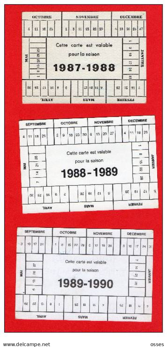 SIX Cartons INVITATION PERMANENTE FFR. DE 1984 A 1990 (rectos Verso) - Rugby
