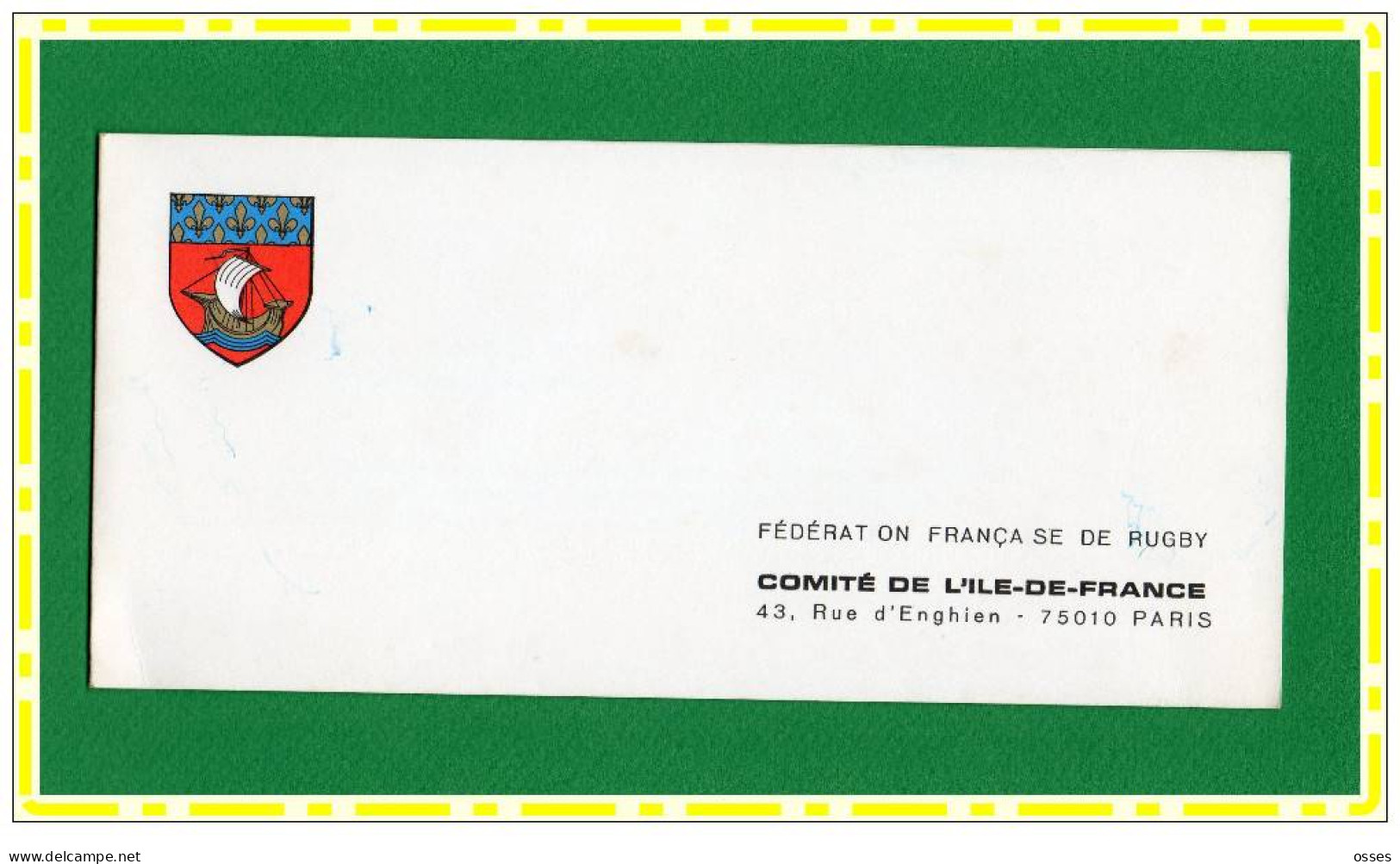 Comité De L'Ile De France De Rugby A.G.Salon Du Cercle Militaire Paris Déc.1980(recto Versos) - Rugby