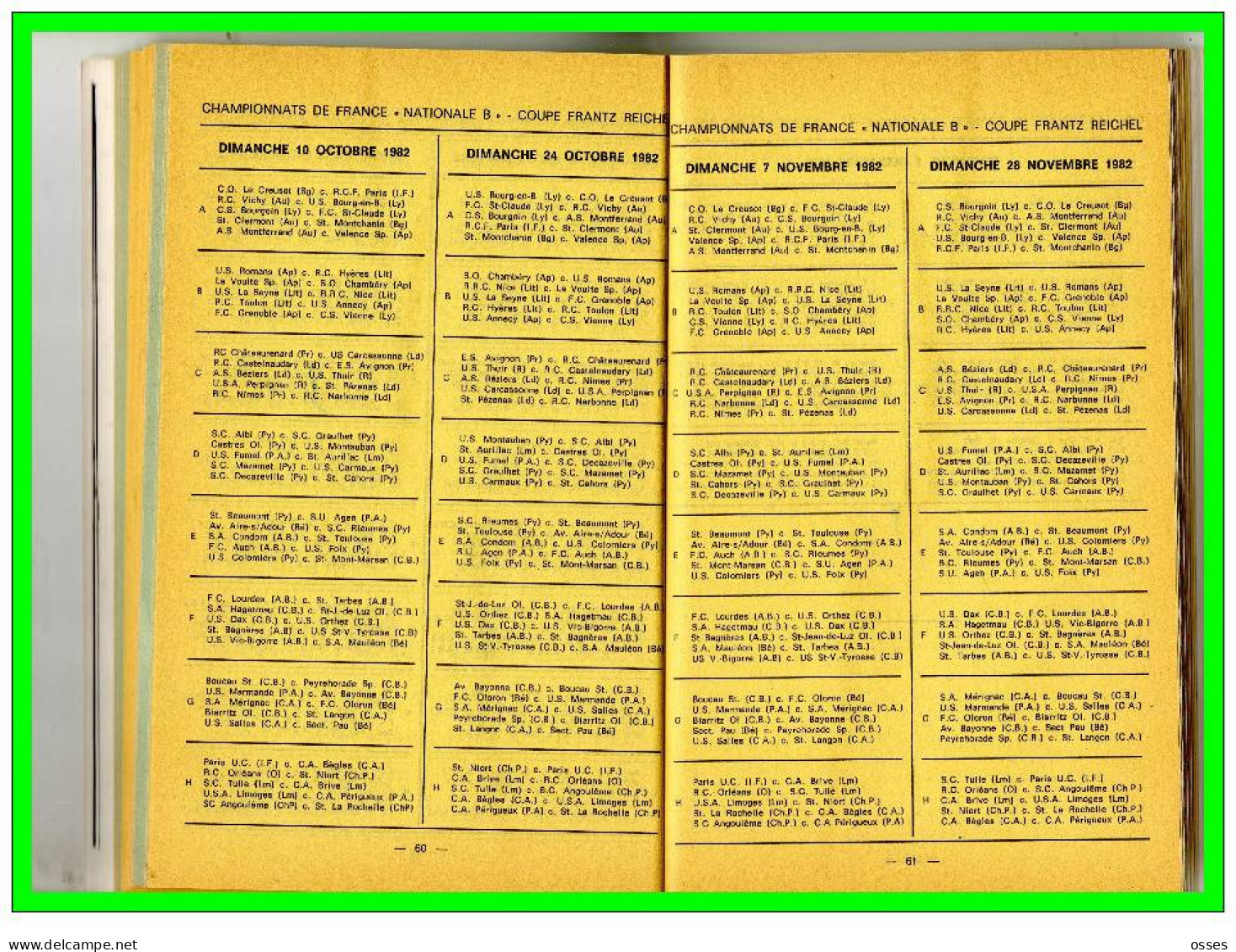 FFR  Compétitions Fédérales.Reglements/Calendrier Général Saison.1982 1983.(196 Pages)(rectos versos)