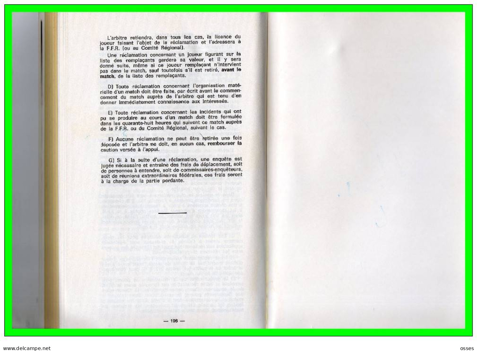 FFR  Compétitions Fédérales.Reglements/Calendrier Général Saison.1982 1983.(196 Pages)(rectos versos)