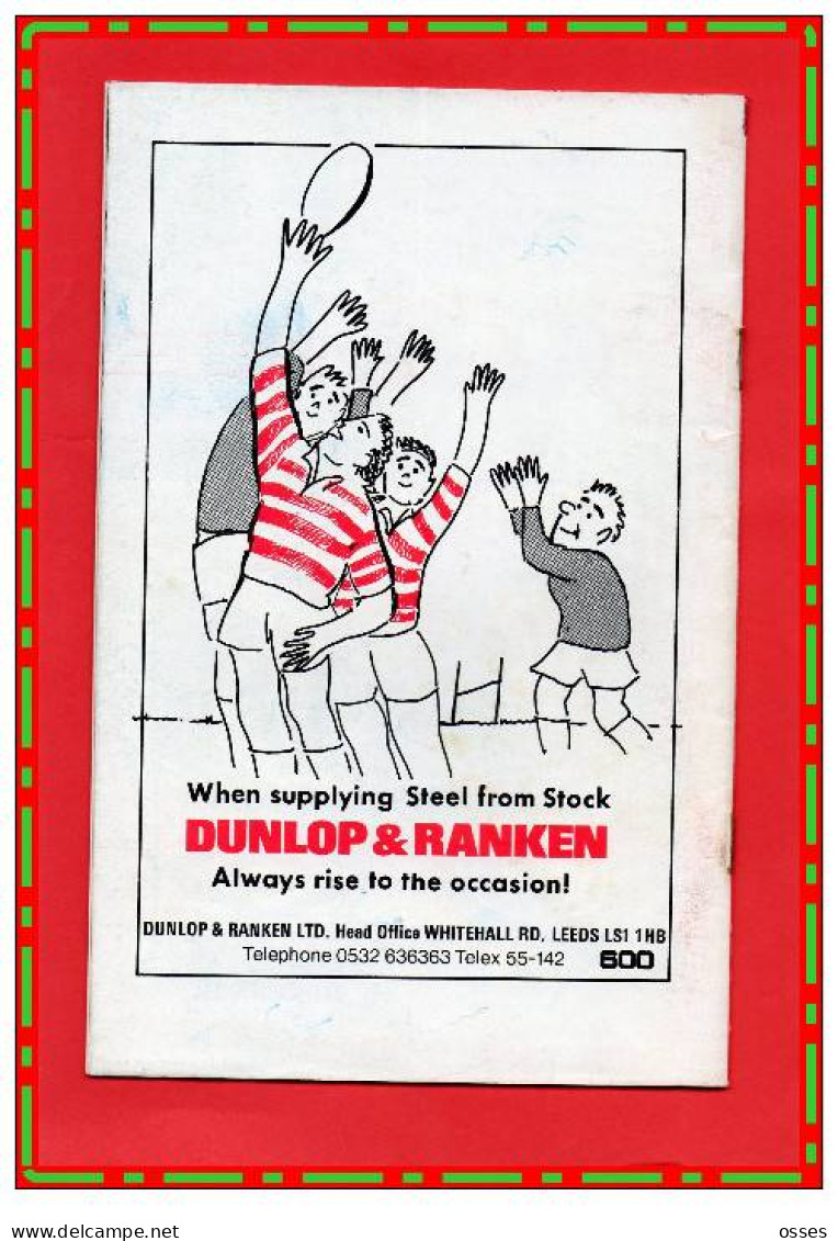 Official Programme.WALES CYMRU V FRANCE FFRAINC Cardiff Arms Park Sat.18th March 1978 (rectos versos)