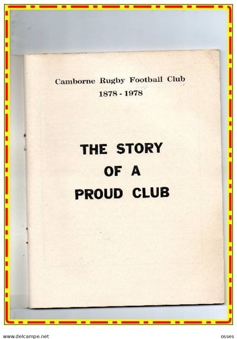 - CAMBORNE R.F.C. CENTENARY PROGRAMME 1878-1978-(92 Pages).(recto Versos) - Rugby