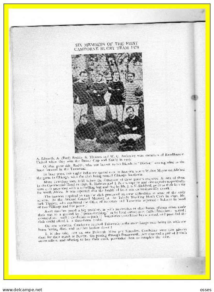 - CAMBORNE R.F.C. CENTENARY PROGRAMME 1878-1978-(92 pages).(recto versos)