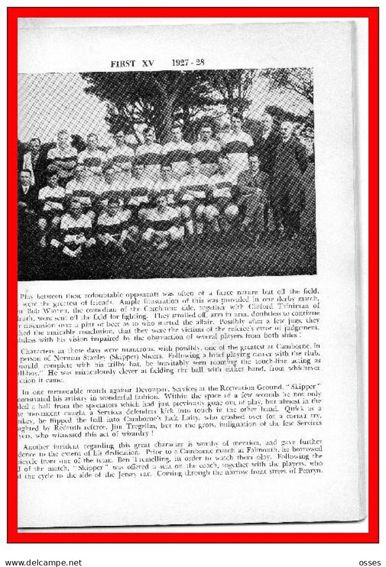 - CAMBORNE R.F.C. CENTENARY PROGRAMME 1878-1978-(92 pages).(recto versos)