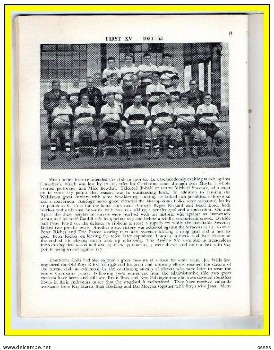 - CAMBORNE R.F.C. CENTENARY PROGRAMME 1878-1978-(92 pages).(recto versos)